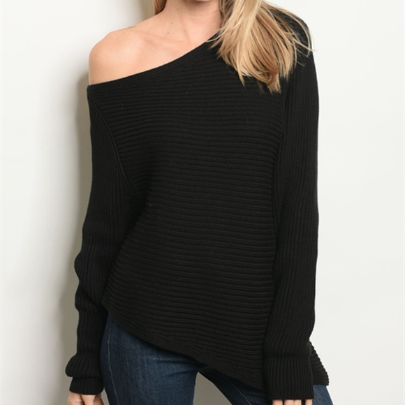 MODERN OFF SHOULDER SWEATER - Picture 2 of 3